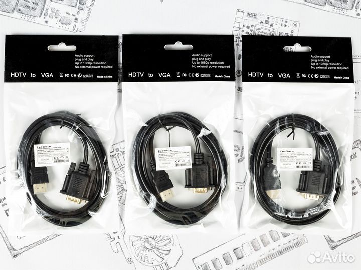 Кабель - переходник hdmi - VGA ExeGate