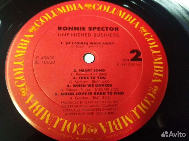 Ronnie Spector Unfinished Business 1987 винил США