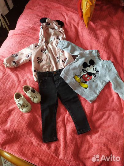 Одежда для девочки пакетом 74-80 обувь 19 размер