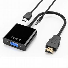 Кабель переходник hdmi to VGA, 1080p Full HD, звук