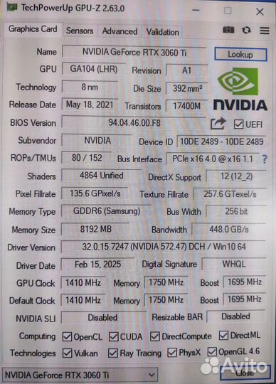 Видеокарта Palit GeForce RTX 3060 Ti