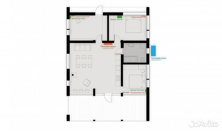 Тепловой насос для отопления и охлаждения на дачу