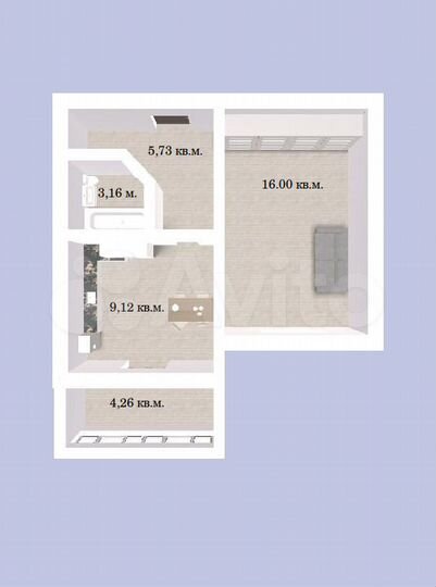 1-к. квартира, 38,3 м², 6/10 эт.