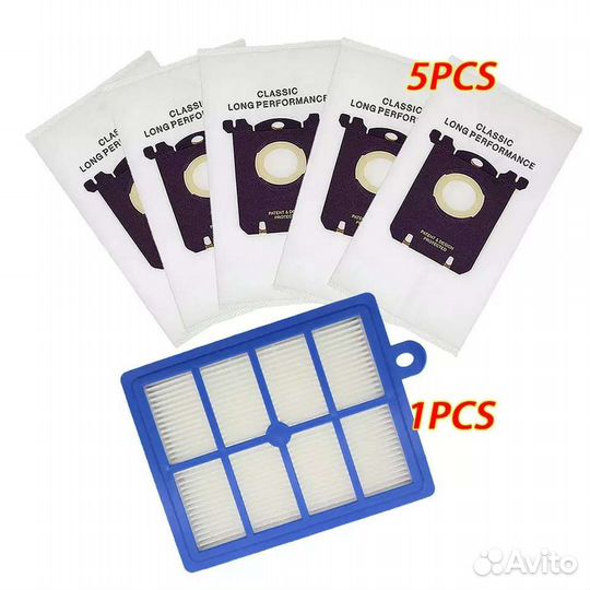 Мешки для пылесоса тип S-bag 5шт + 1шт hepa фильтр