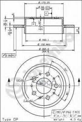Диск тормозной Standard перед 08776810 Brembo