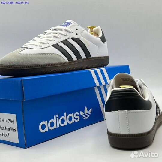 Кроссовки Adidas Samba White/Black (Арт.43195)