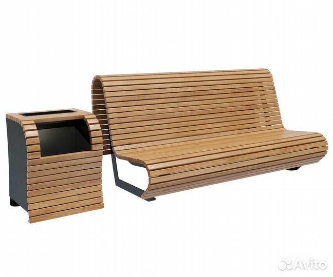 Скамейка стальная «Парабола» RAL 9005