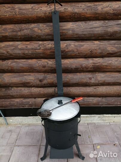 Печь под казан 10л + казан 10л + шумовка 45см