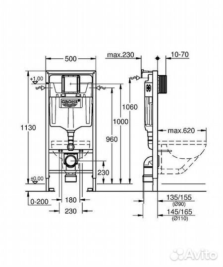 Инсталляция для унитаза grohe Rapid SL 2 в 1