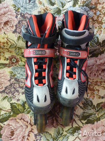 Коньки роликовые раздвижные мужские до 40 размера