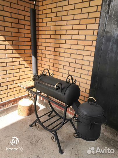 Мангал с печью под казан