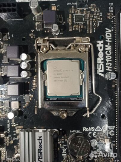 Комплект i3 9100f/asrock H310cm- hdv/озу 8гб/кулер