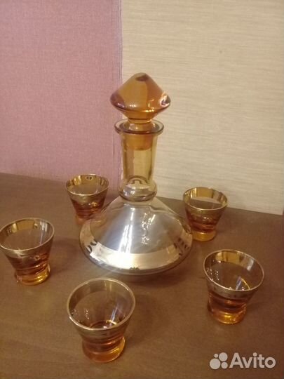 Графины. Кувшин. Стаканы. Хрусталь. Стекло. СССР