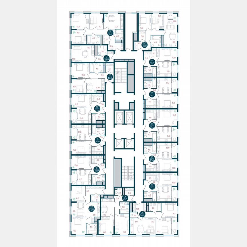 1-к. квартира, 34 м², 17/32 эт.