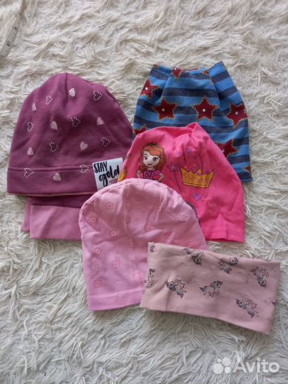 Пакет тонких шапочек для девочки 2-4 года