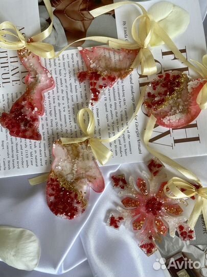 Набор елочных игрушек ручной работы