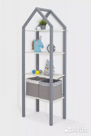 Детский напольный стеллаж-домик трансформер 2 в 1