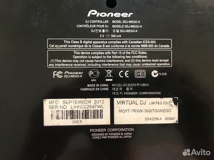 Dj контроллер pioneer ddj-wego-k