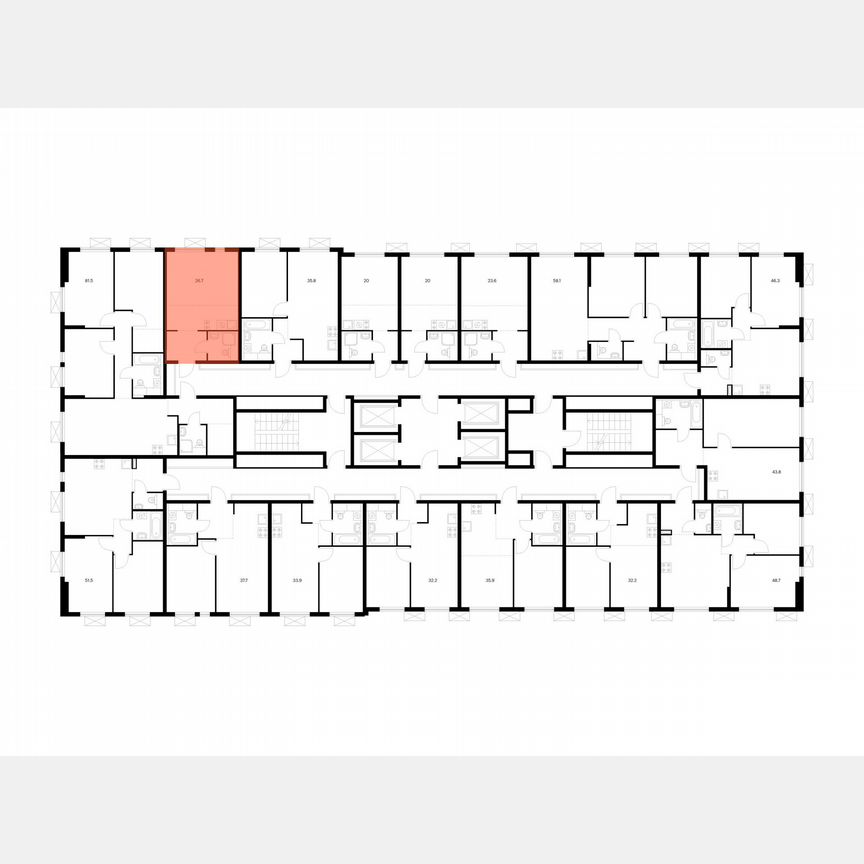 Квартира-студия, 26,7 м², 21/24 эт.