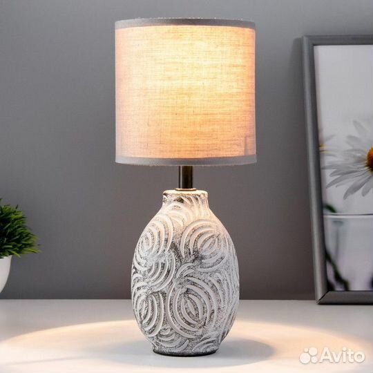 Настольная лампа 'Радия' Е14 40Вт серый 12,5х12,5х