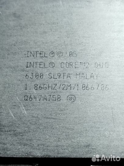 Процессор intel core 2 duo 1,86