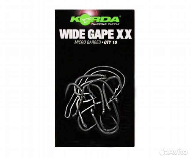 Korda Крючок Wide Gape-XX №6 с бородкой 10шт