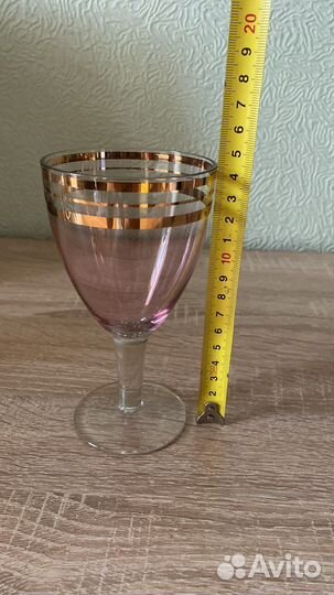 Фужеры и рюмки цветное стекло винтаж