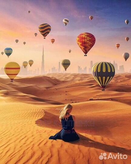 Алмазная мозаика 40x50 Девушка в песчаной пустыни