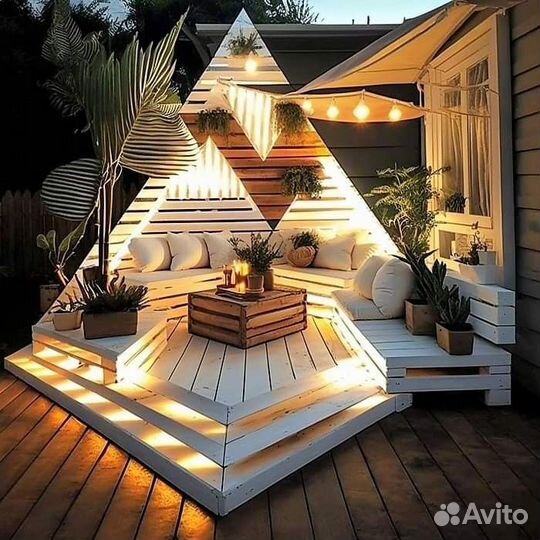 Беседка чилаут зона в стиле лофт