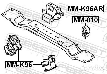 Подушка двигателя ат зад прав/лев MMK96AR F