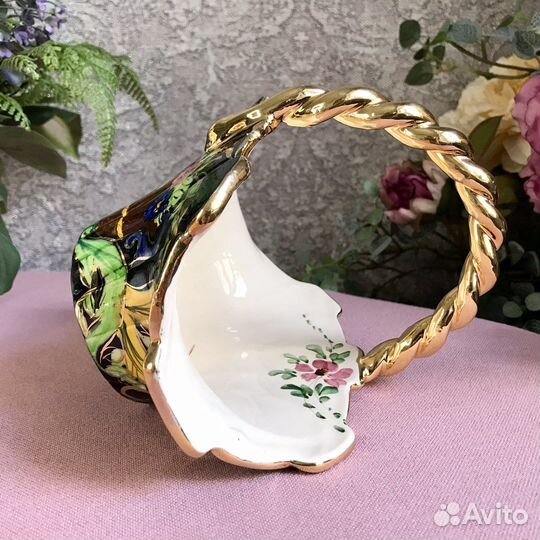 Ваза-корзинка Hubert Bequet, винтаж, Бельгия