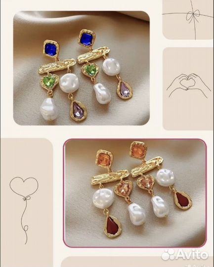 Серьги в стиле Oscar de la Renta