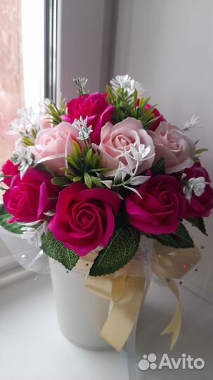 Букет ручной работы.Мыльные розы