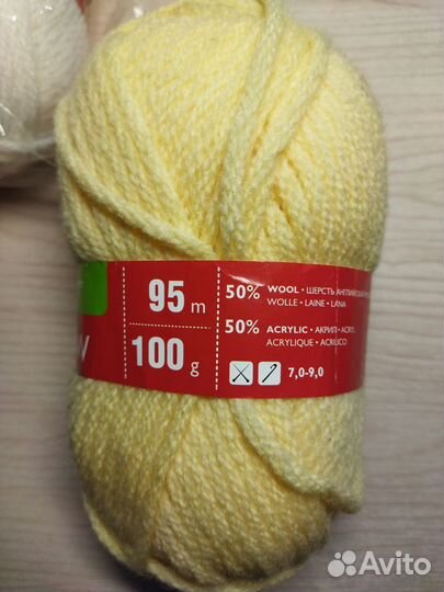 Пряжа для вязания полушерсть моток от