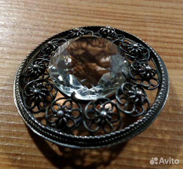 Брошь с хрусталем СССР