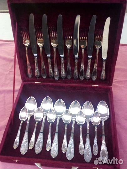 Мельхиоровый столовый набор