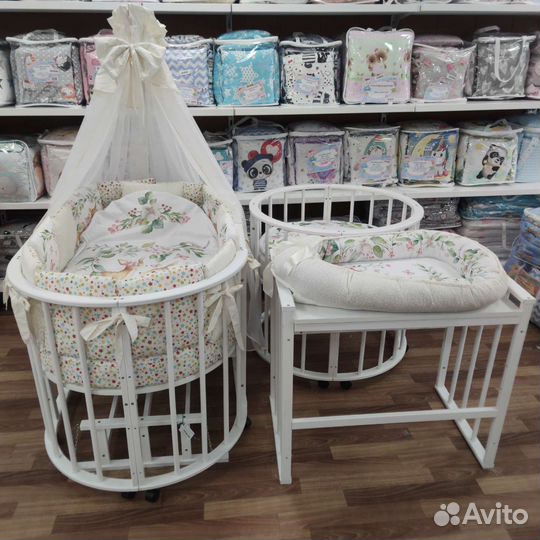 Постелька для новорожденных круг овал трансформер