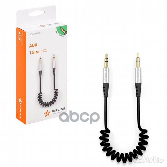 Кабель Aux 3.5 mm Jack - 3.5 mm Jack 1.8м черн