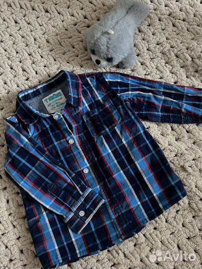 Рубашка в клетку для мальчика 80