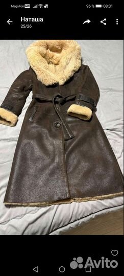 Дубленка женская зимняя длинная 42