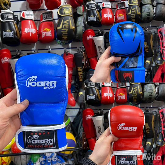 Перчатки крабы для мма и единоборств кожаные