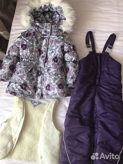 Зимний костюм для девочки, размеры 98, 110, 116
