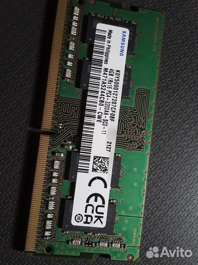 Оперативная память 4Gb samsungddr4 3200MHz sodimm