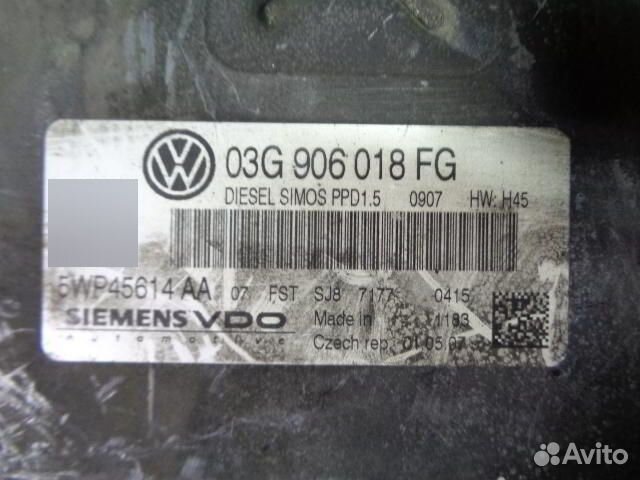 Блок управления двигателем 03G906018FG Volkswagen