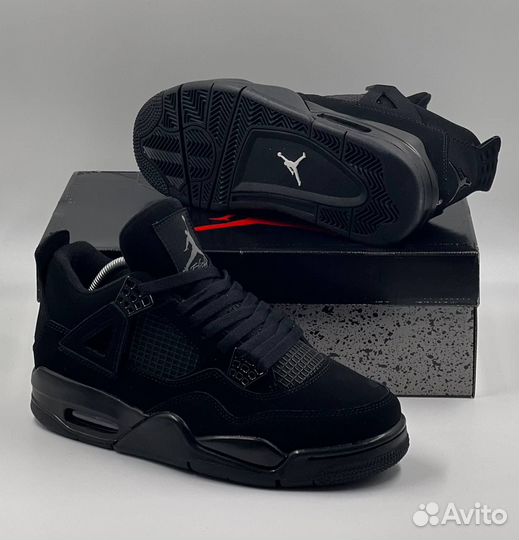 Кроссовки nike air jordan 4 retro x black