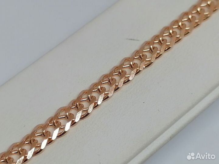 Золотой браслет полновесный Ромб двойной 585(вжд)