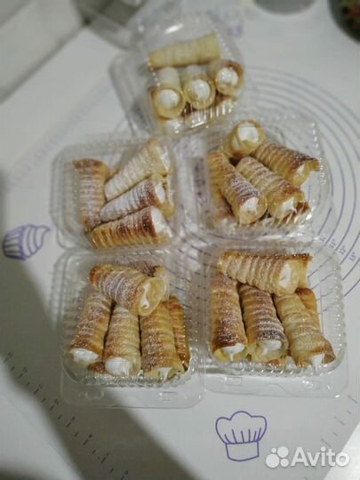 Мини Трубочки с белковым кремом