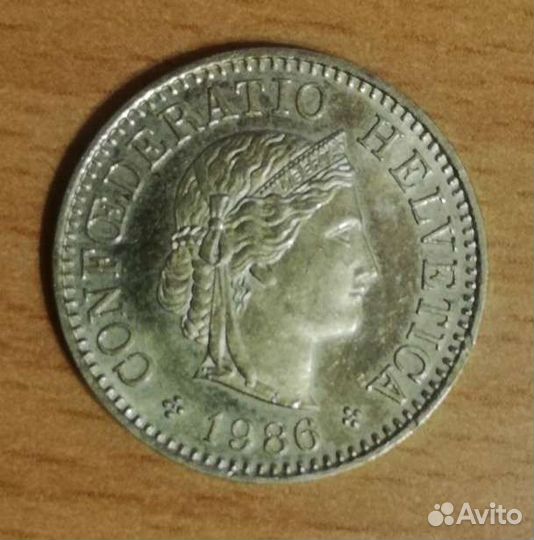 5 rappen confoederatio helvetica 1986