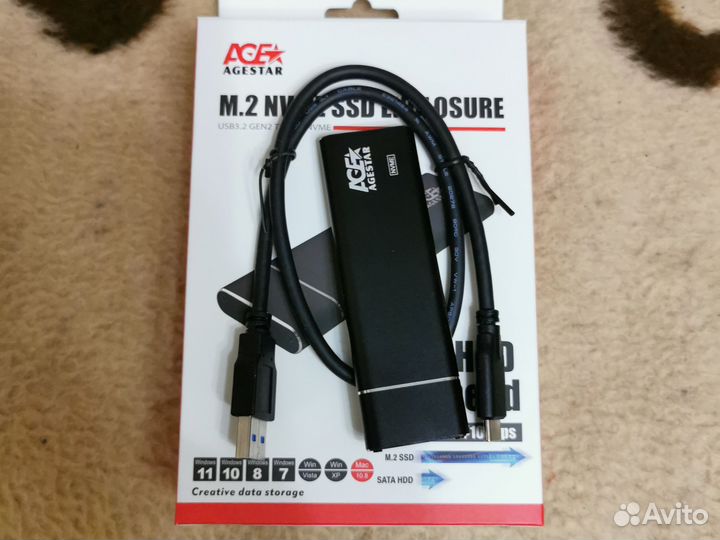 Внешний корпус для SSD AgeStar, черный