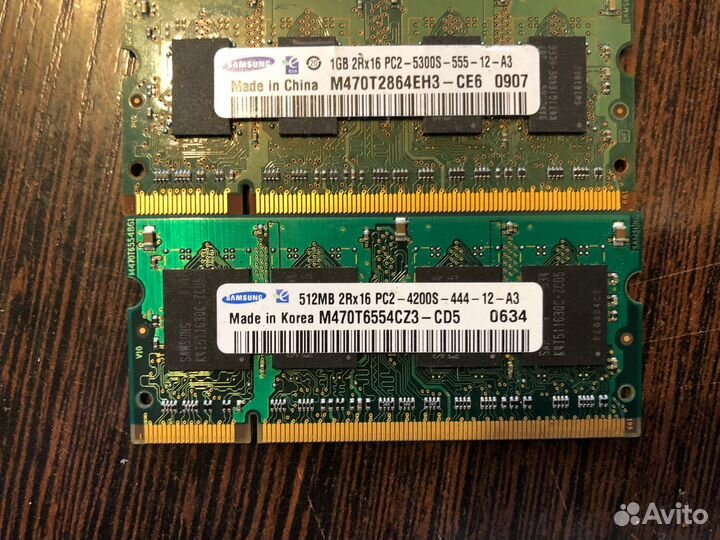 Оперативная память DDR2 DDR3 всего 5шт ноутбук